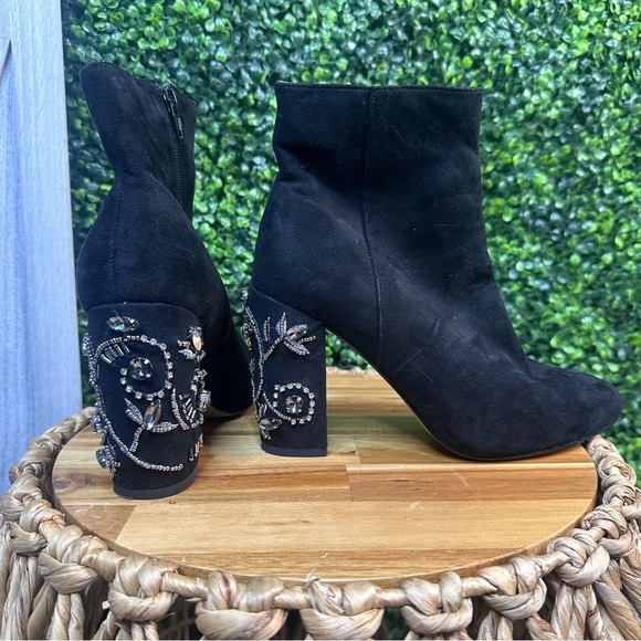 Shoes - Bejeweled ankle booties
